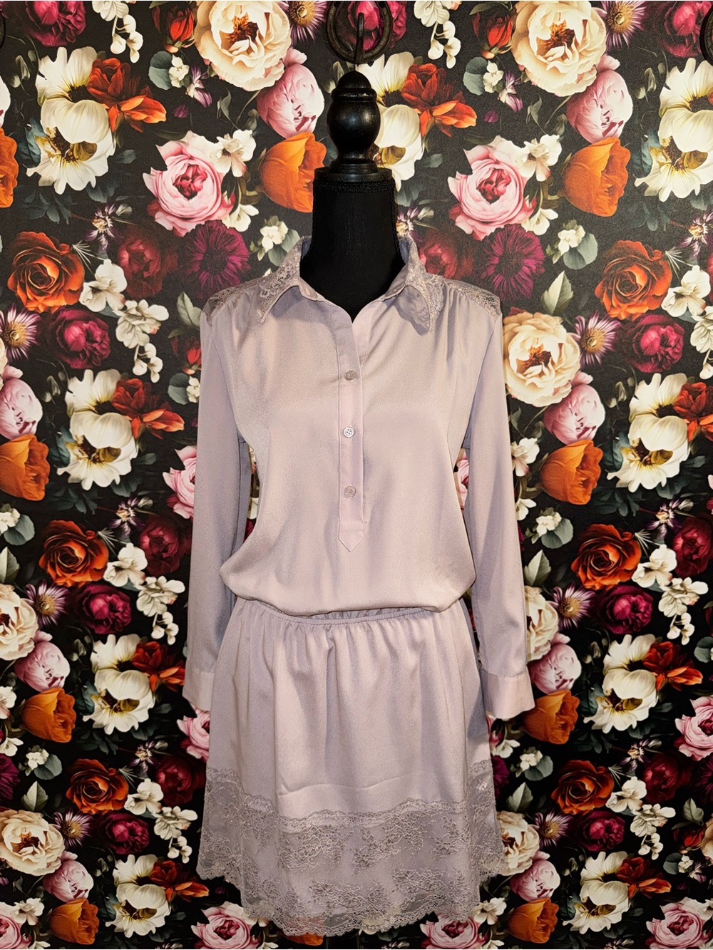 Victoria's Secret Pale Lavender Button-Front Mini Dress